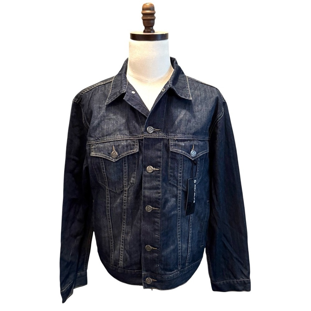 REVOLVE Pacific Jeanswear Denim Jean Jacket Trucker NWT Dark Blue Size XL